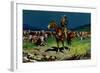 Cowboy Lighting a Smoke-null-Framed Premium Giclee Print