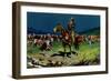 Cowboy Lighting a Smoke-null-Framed Giclee Print