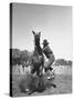 Cowboy Mounting a Horse-Carl Mydans-Stretched Canvas