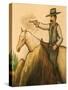 Cowboy Mural, America's Gunfight Capital, Tombstone, Arizona, USA-Walter Bibikow-Stretched Canvas