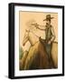 Cowboy Mural, America's Gunfight Capital, Tombstone, Arizona, USA-Walter Bibikow-Framed Photographic Print