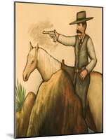 Cowboy Mural, America's Gunfight Capital, Tombstone, Arizona, USA-Walter Bibikow-Mounted Photographic Print