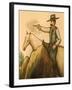 Cowboy Mural, America's Gunfight Capital, Tombstone, Arizona, USA-Walter Bibikow-Framed Photographic Print