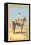 Cowboy - New Mexico-Lantern Press-Framed Stretched Canvas