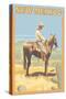 Cowboy - New Mexico-Lantern Press-Stretched Canvas