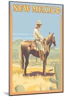 Cowboy - New Mexico-Lantern Press-Mounted Art Print