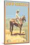 Cowboy - New Mexico-Lantern Press-Mounted Art Print