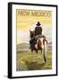 Cowboy - New Mexico-Lantern Press-Framed Art Print