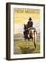Cowboy - New Mexico-Lantern Press-Framed Art Print