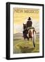 Cowboy - New Mexico-Lantern Press-Framed Art Print