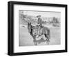 Cowboy on His Horse Photograph - South Dakota-Lantern Press-Framed Art Print