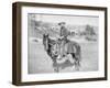 Cowboy on His Horse Photograph - South Dakota-Lantern Press-Framed Art Print