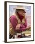 Cowboy on Horse Back Watching the Country-Terry Eggers-Framed Photographic Print