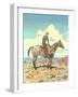 Cowboy on Horse on the Prairie-null-Framed Art Print