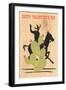 Cowboy on Horse Waving-null-Framed Art Print