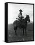 Cowboy on Horseback with Rifle-null-Framed Stretched Canvas