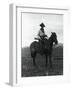 Cowboy on Horseback with Rifle-null-Framed Photographic Print