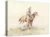 Cowboy On Horseback-Charles Marion Russell-Stretched Canvas