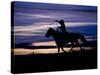 Cowboy on Horses on Hideout Ranch, Shell, Wyoming, USA-Joe Restuccia III-Stretched Canvas