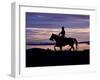 Cowboy on Horses on Hideout Ranch, Shell, Wyoming, USA-Joe Restuccia III-Framed Photographic Print