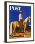 "Cowboy on Palomino," Saturday Evening Post Cover, September 18, 1943-Fred Ludekens-Framed Premium Giclee Print