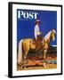 "Cowboy on Palomino," Saturday Evening Post Cover, September 18, 1943-Fred Ludekens-Framed Premium Giclee Print