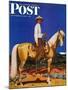 "Cowboy on Palomino," Saturday Evening Post Cover, September 18, 1943-Fred Ludekens-Mounted Premium Giclee Print