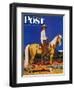 "Cowboy on Palomino," Saturday Evening Post Cover, September 18, 1943-Fred Ludekens-Framed Premium Giclee Print