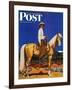 "Cowboy on Palomino," Saturday Evening Post Cover, September 18, 1943-Fred Ludekens-Framed Giclee Print