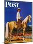 "Cowboy on Palomino," Saturday Evening Post Cover, September 18, 1943-Fred Ludekens-Mounted Premium Giclee Print