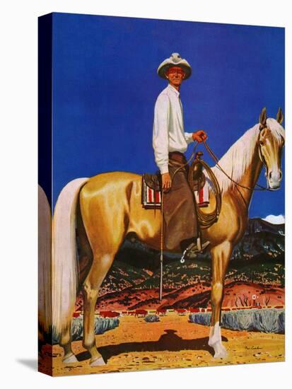 "Cowboy on Palomino," September 18, 1943-Fred Ludekens-Stretched Canvas