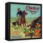 Cowboy Orange Label - Tustin, CA-Lantern Press-Framed Stretched Canvas