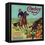 Cowboy Orange Label - Tustin, CA-Lantern Press-Framed Stretched Canvas