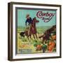 Cowboy Orange Label - Tustin, CA-Lantern Press-Framed Art Print