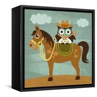 Cowboy Owl on Horse-Nancy Lee-Framed Stretched Canvas