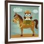 Cowboy Owl on Horse-Nancy Lee-Framed Premium Giclee Print