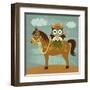 Cowboy Owl on Horse-Nancy Lee-Framed Art Print