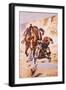 Cowboy Pursued by Indians.-Stanley L. Wood-Framed Giclee Print