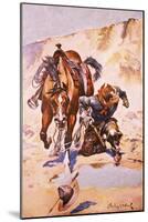 Cowboy Pursued by Indians.-Stanley L. Wood-Mounted Giclee Print