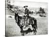 Cowboy Riding a Horse in Montana, USA, c. 1880-null-Stretched Canvas