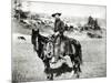 Cowboy Riding a Horse in Montana, USA, c. 1880-null-Mounted Giclee Print