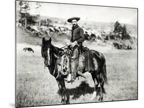 Cowboy Riding a Horse in Montana, USA, c. 1880-null-Mounted Giclee Print