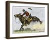 Cowboy Riding a Newly Trained Horse-null-Framed Giclee Print