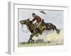 Cowboy Riding a Newly Trained Horse-null-Framed Giclee Print