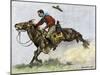 Cowboy Riding a Newly Trained Horse-null-Mounted Giclee Print