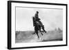 Cowboy riding Bronco in Burns, OR Rodeo Photograph - Burns, OR-Lantern Press-Framed Art Print