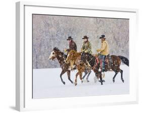 Cowboy Riding Horse, Shell, Wyoming, USA-Terry Eggers-Framed Photographic Print