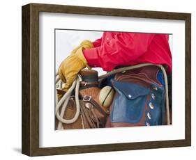 Cowboy Riding Horse, Shell, Wyoming, USA-Terry Eggers-Framed Photographic Print