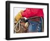 Cowboy Riding Horse, Shell, Wyoming, USA-Terry Eggers-Framed Photographic Print