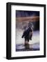 Cowboy Riding Horse Through River-Darrell Gulin-Framed Premium Photographic Print